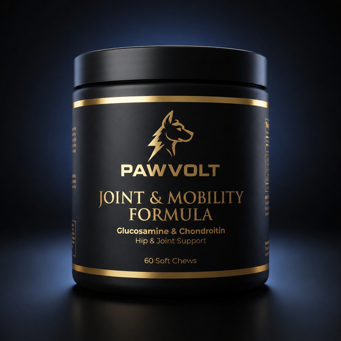 PawVolt Joint & Mobility dog supplement jar — glucosamine chondroitin and turmeric
